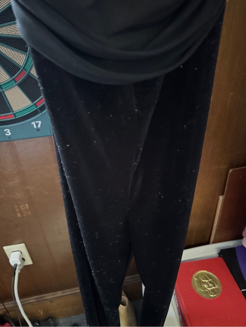 BOZZOLO Black Ruched Front Jumpsuit with velour bottoms - Picture 4 of 10